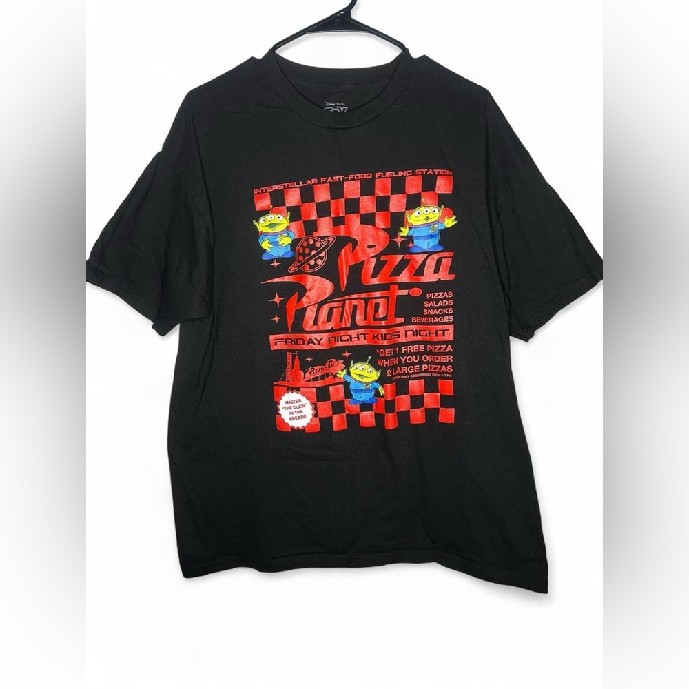 Toy Story Pizza Planet Black Graphic T-Shirt